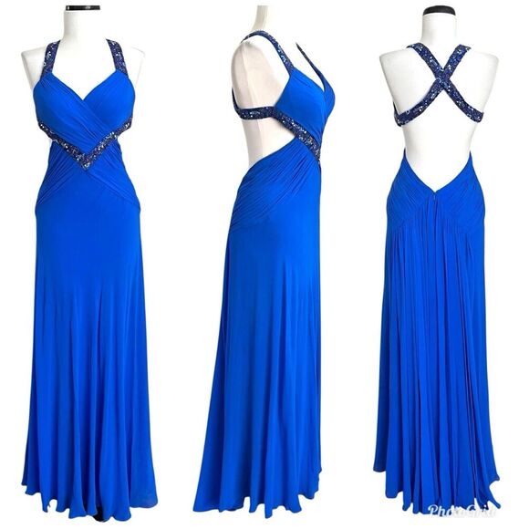 Niteline Y2K Babydoll Maxi Dress 2 Beaded Coquette Open Back Fairycore Flaw - Picture 1 of 16